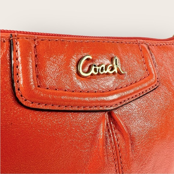 Coach Large Orange Ashley Leather Wristlet - Picture 2 of 10